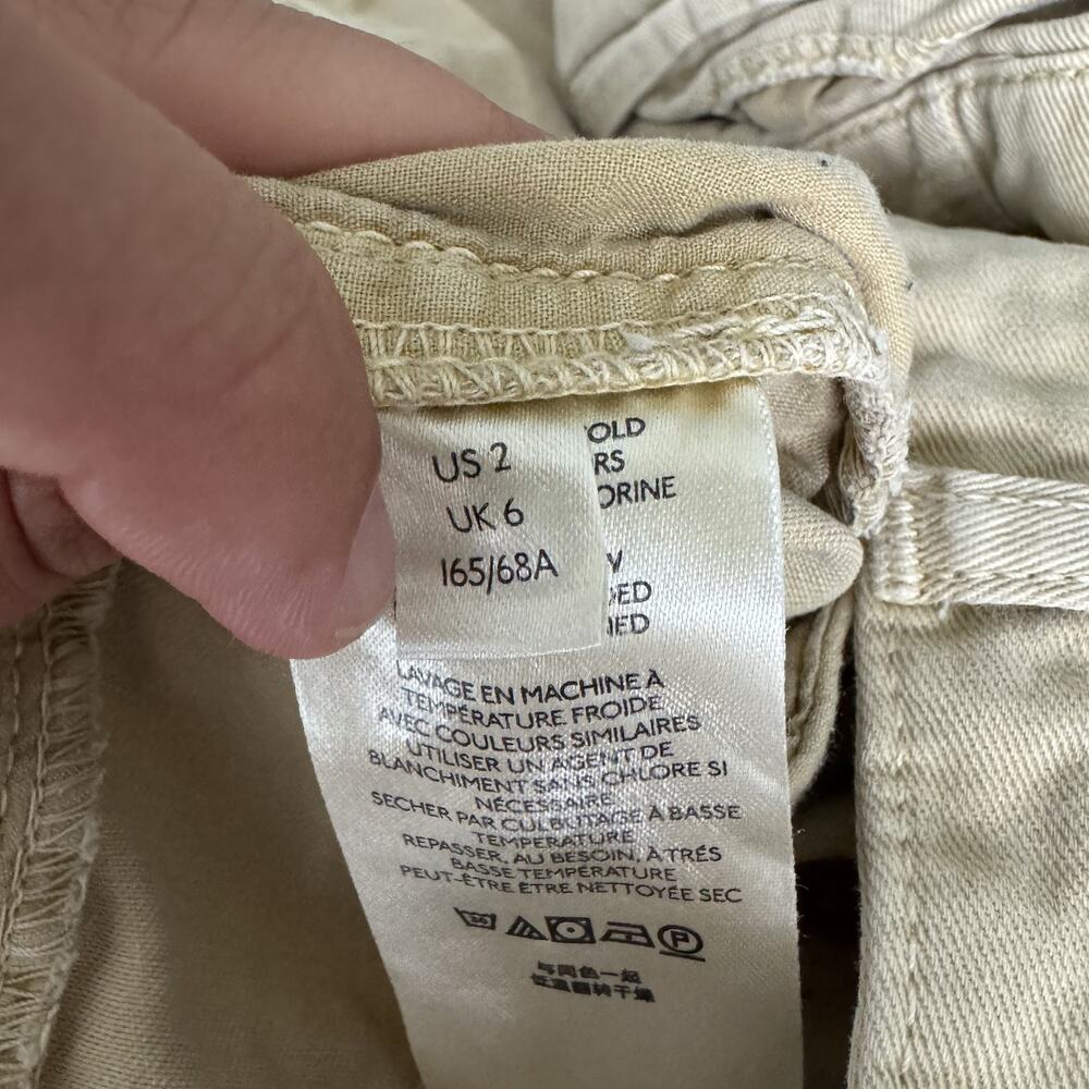 Free People Women's Pleated Tapered Pants Beige Boho Chino Khaki Size 2 - Picture 6 of 11